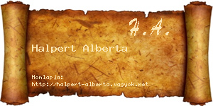 Halpert Alberta névjegykártya